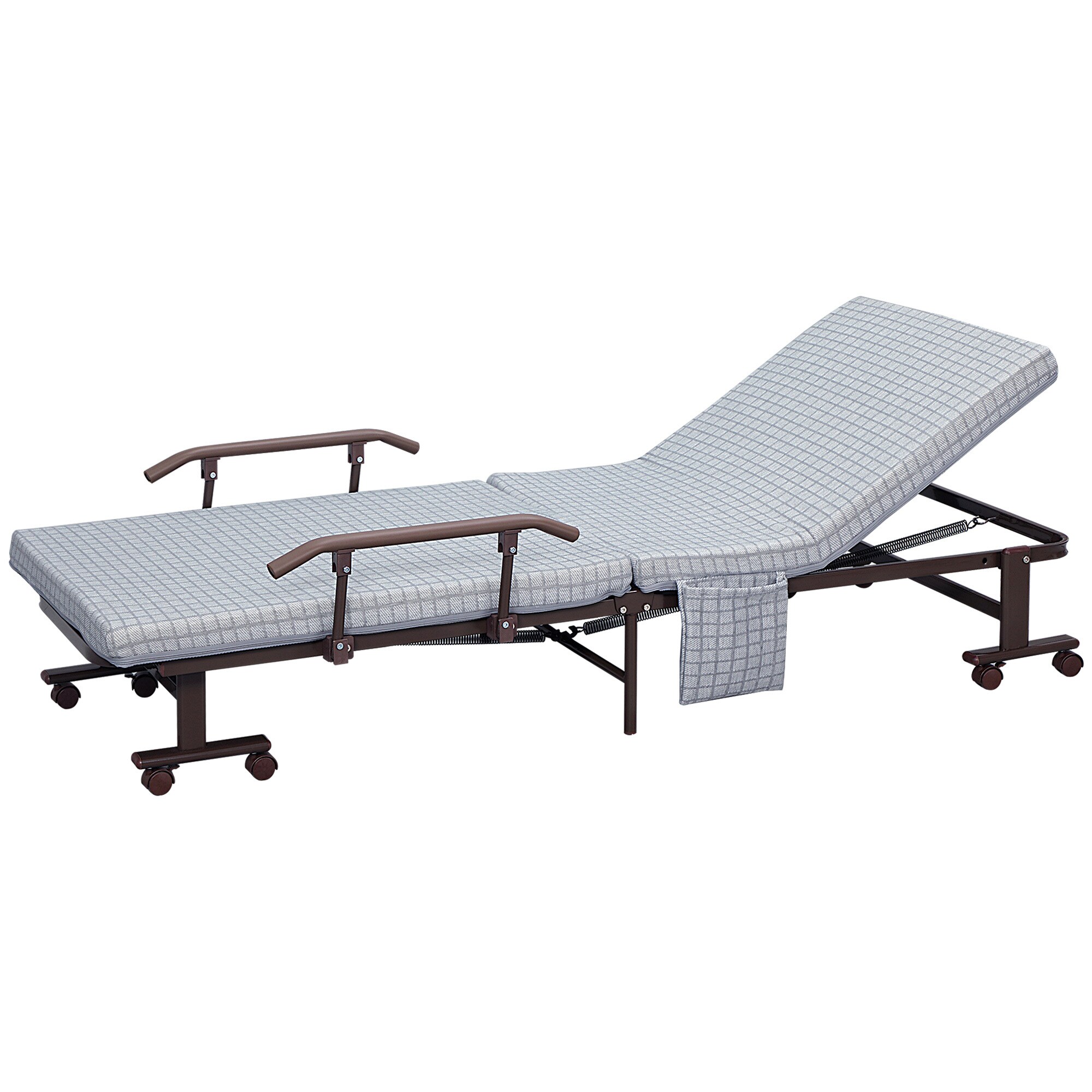 HOMCOM Klappbett mit Rollen grau 190L x 76B x 33H cm