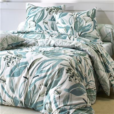 Linge de lit flanelle motif végétal
