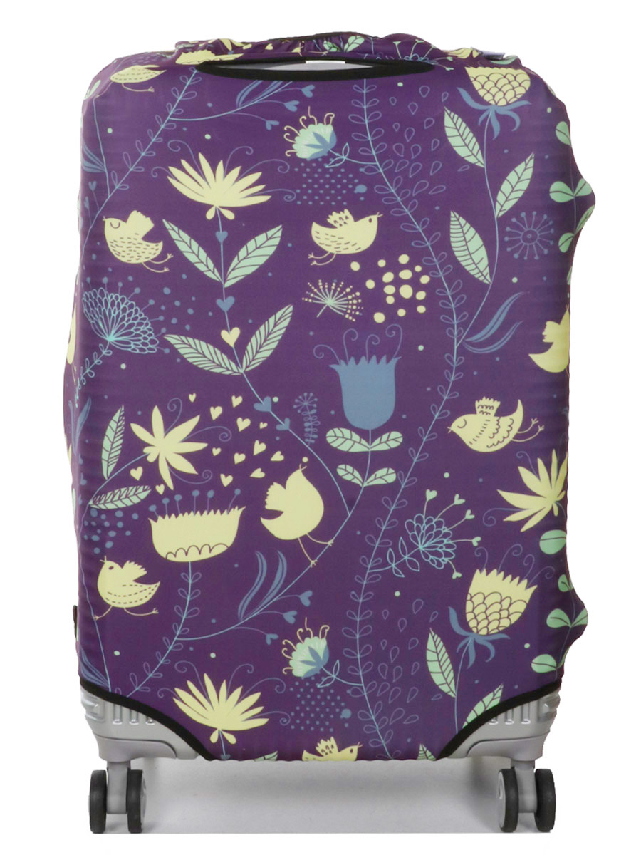Housse de valise Periea Purple with Yellow Birds M