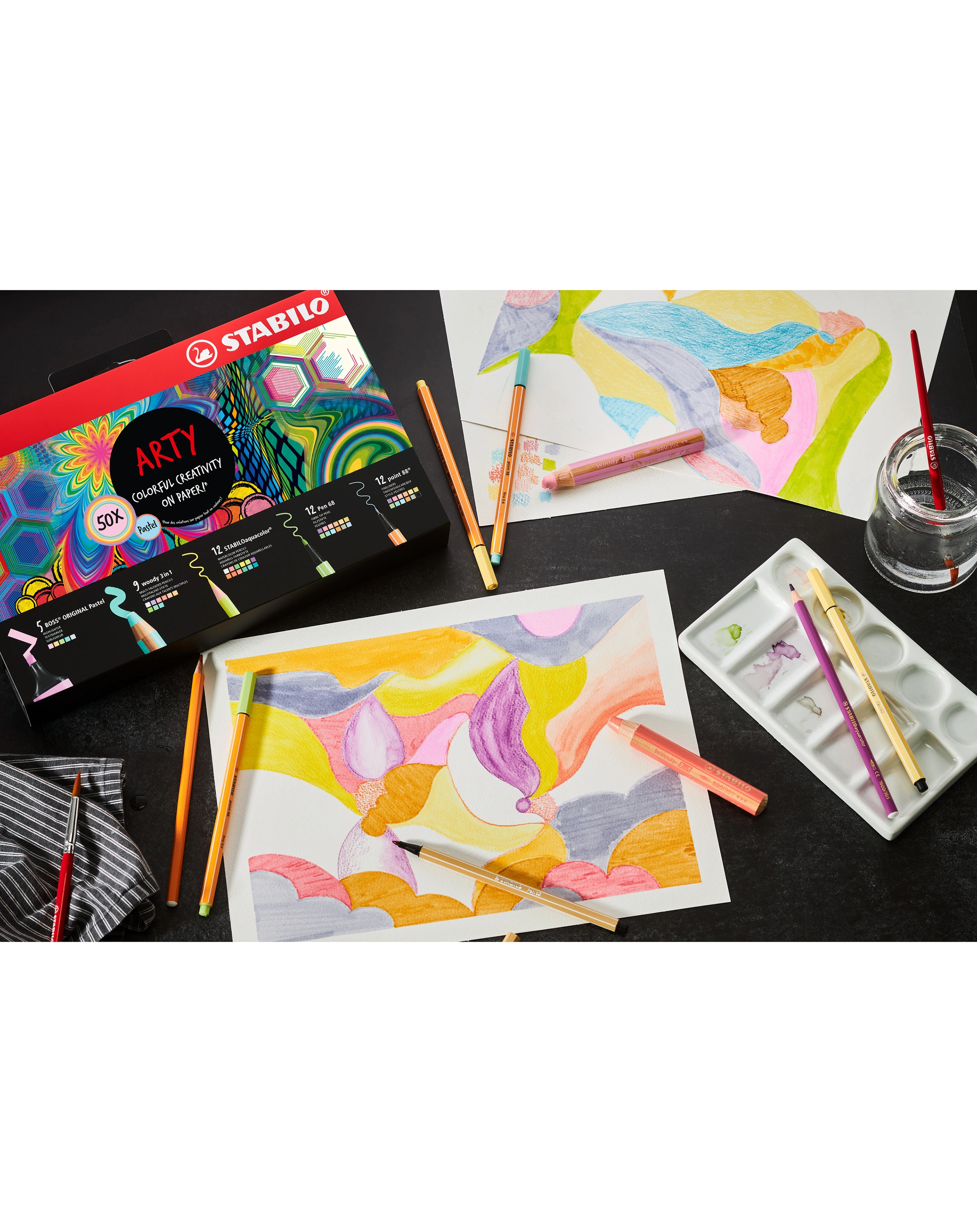 Stifte Set STABILO® ARTY Creative Pastel 50er-Pack