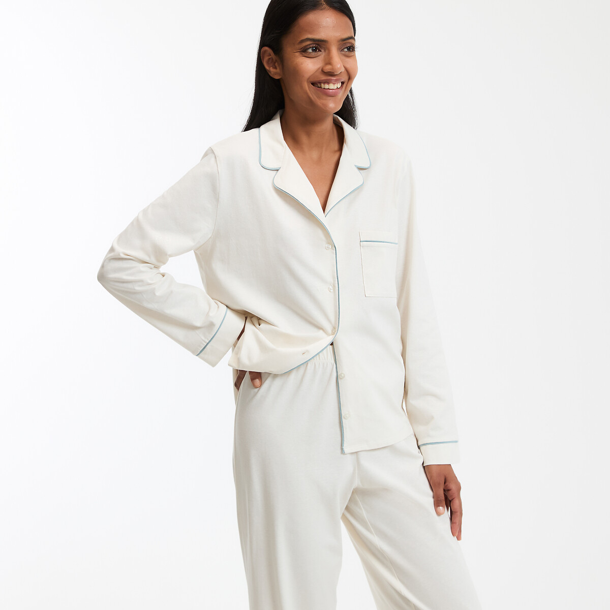 ANNE WEYBURN<br>Pijama de vovô em malha de algodão lisa
