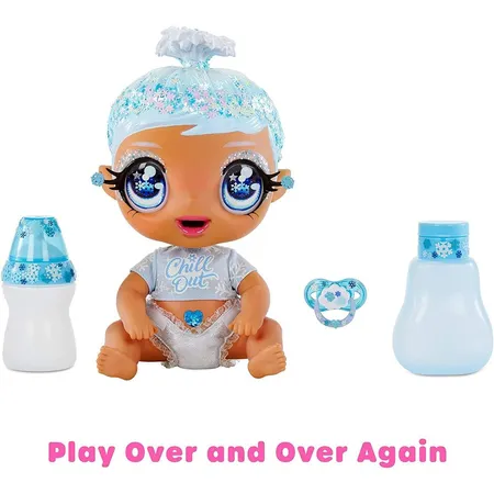 MGA Entertainment Glitter Babyz Doll- Light Blue (Snowflake)