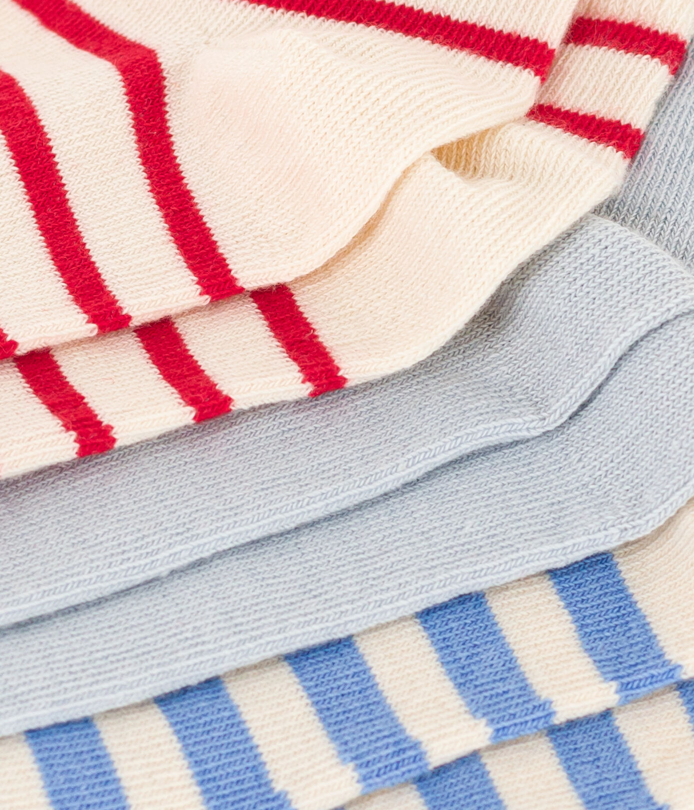 Lot de 3 paires de chaussettes rayures en jersey de coton enfants
