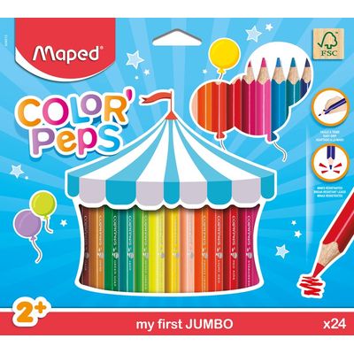 Maped Color'Peps Jumbo - 24 Crayons de couleur