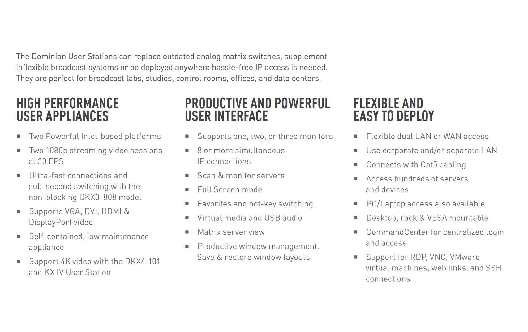 KVM Switch DKX3-UST<br>HIGH PERFORMANCE IP KVM SWITCH ACCESS