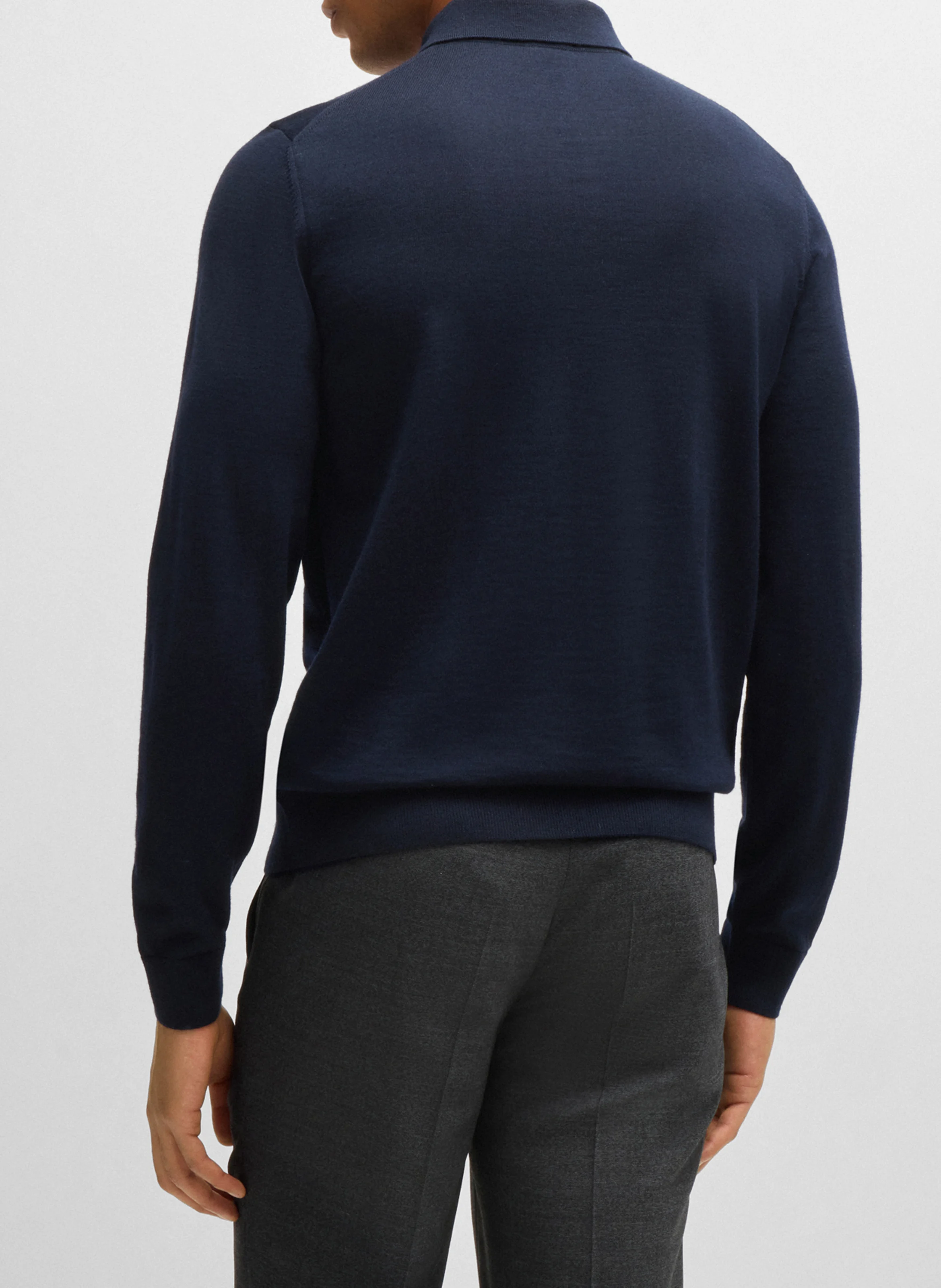 Polo slim-fit en laine | Bleu