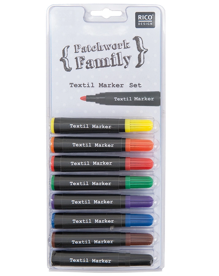 Textilmarker-Set PATCHWORK FAMILY 8-Pack in bunt