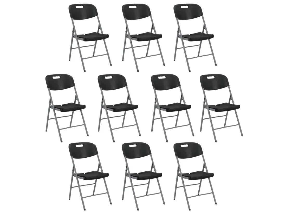 Pack 10 Chaises Pliantes avec Poignée 47x58x87cm 7house