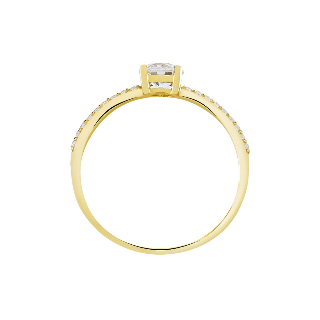 Bague Solitaire Dayna Or Jaune Oxyde De Zirconium