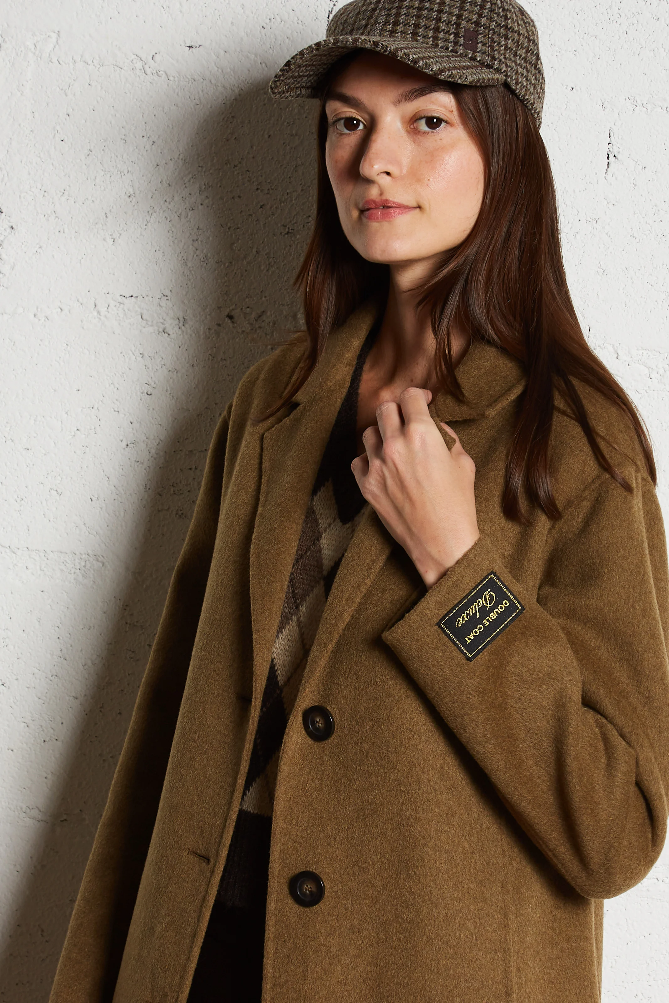 FAGGIO - Manteau droit col tailleur en laine mélangée | Vert