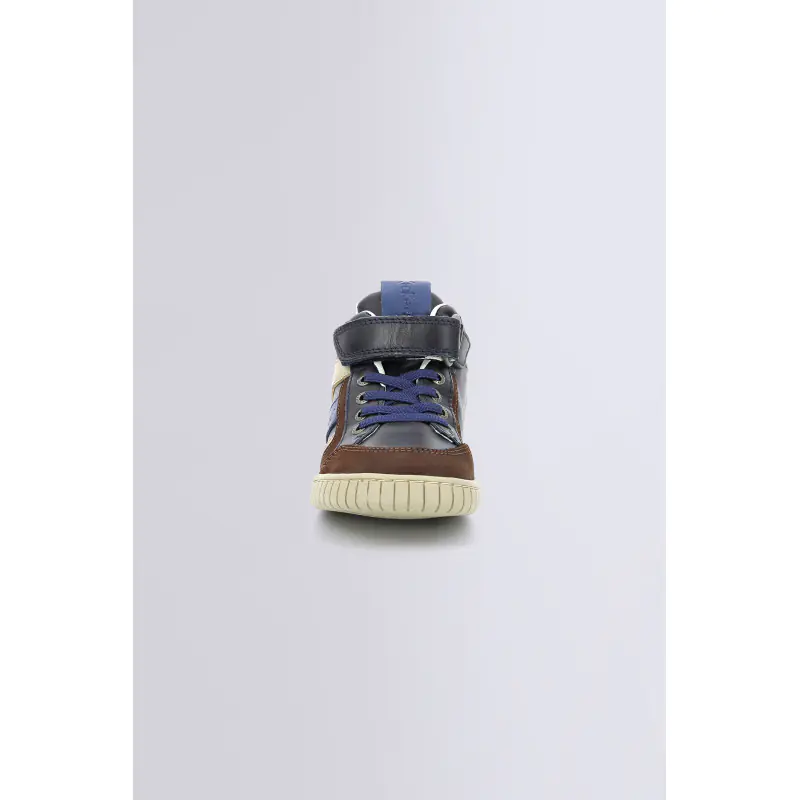 WINCKY CDT MARRON BLEU MARINE (28-38) SNEAKERS HAUTES Cuir Garçon