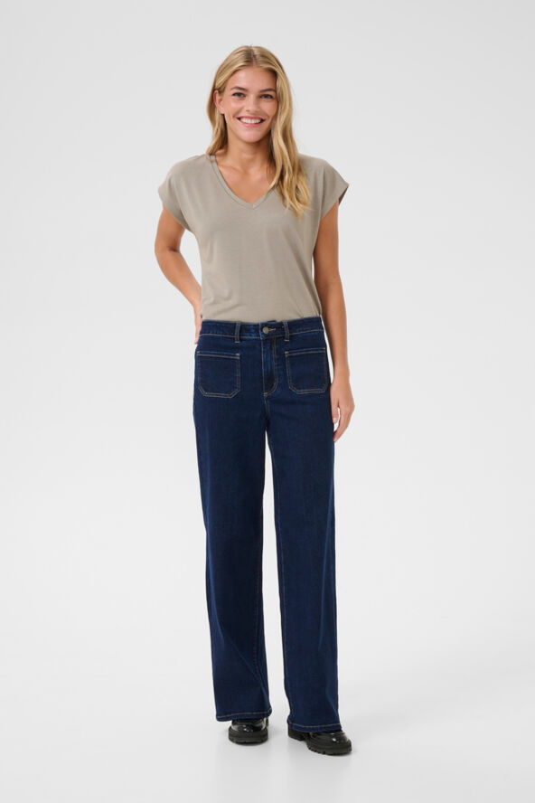 Kaffe KAkarla HW Wide Jeans Dark unwashed blue