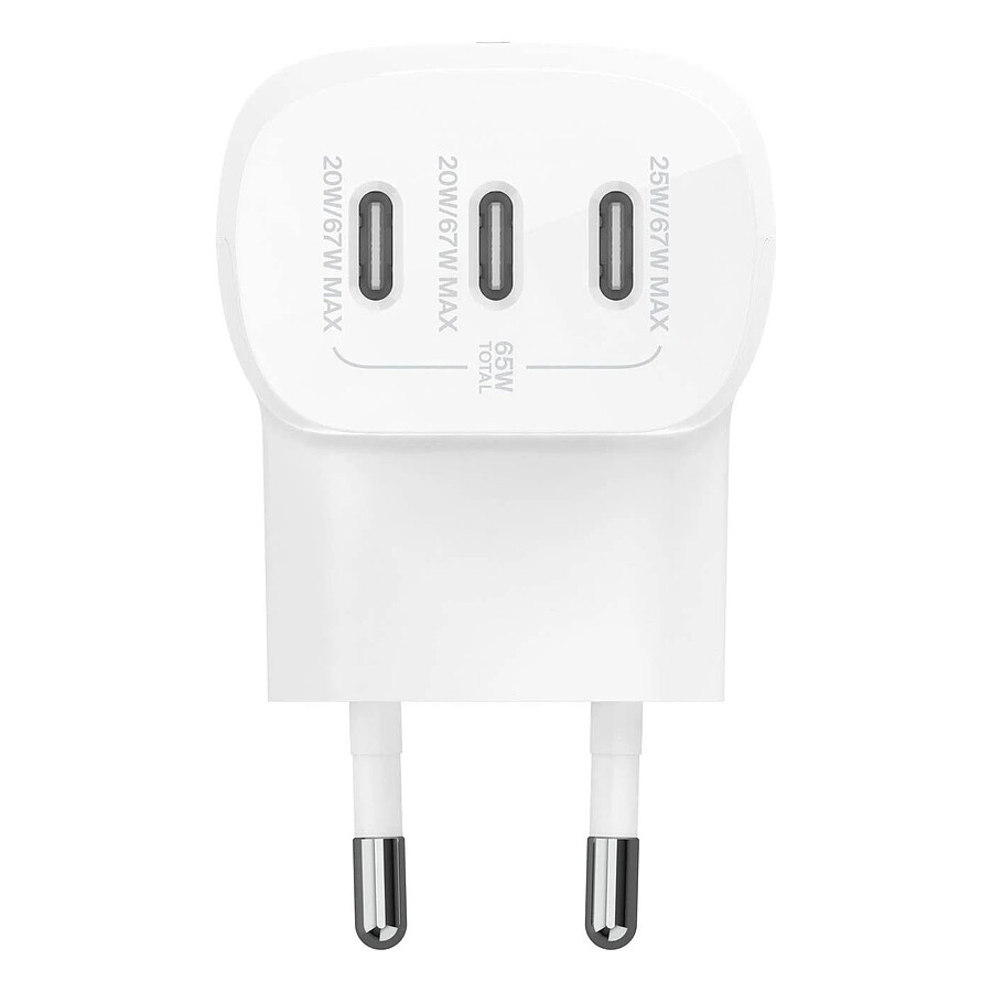 Belkin Chargeur Secteur 3 Ports USB-C 67W (Blanc)