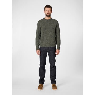 Herren-Shetlandpullover, Grünmelange