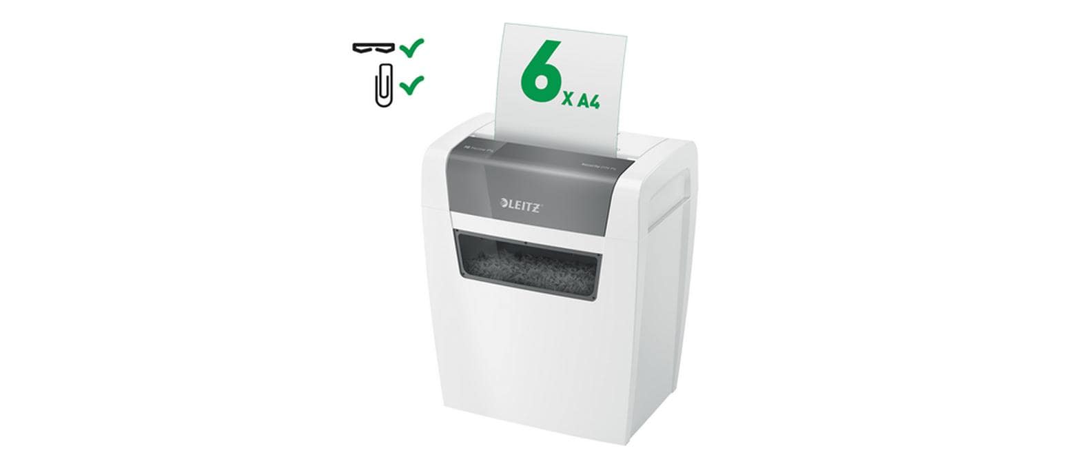 Aktenvernichter IQ Home, P-4, bis zu 6 BlattManueller Dokumentenvernichter mit Partikelschnitt für die sichere Vernichtung vertraulicher Unterlagen