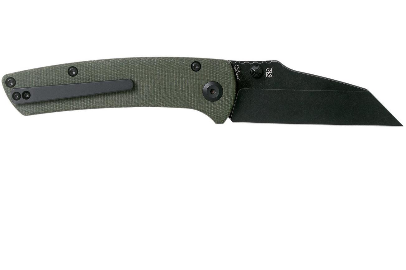 Kansept Main Street T1015A2 Black, Green Micarta zakmes, Dirk Pinkerton design