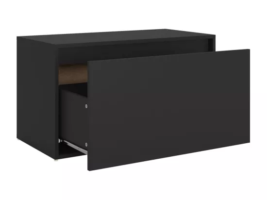 Banc d'entrée 80x40x45 cm Noir Bois d'ingénierie