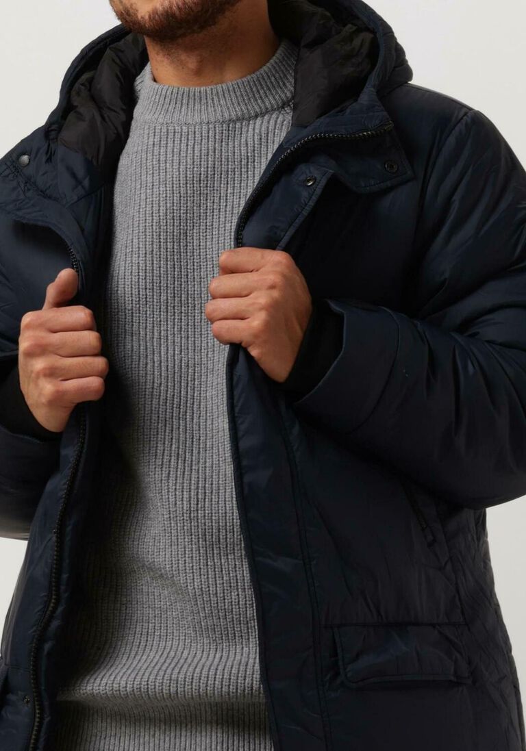 LYLE & SCOTT donkerblauwe lyle & scott gewatteerde jas long line internal padded jacket