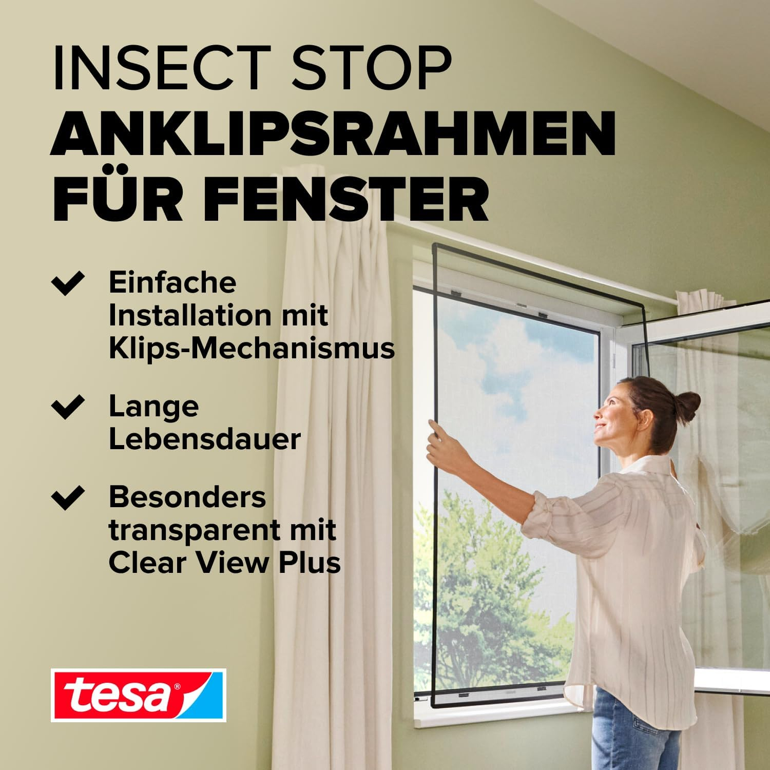 (120x140cm) Clip-On Fenster Fliegengitter zum Einklicken Insect Stop Zuschneidbarer Anklips Rahmen (55360-00000-00) - Anthrazit
