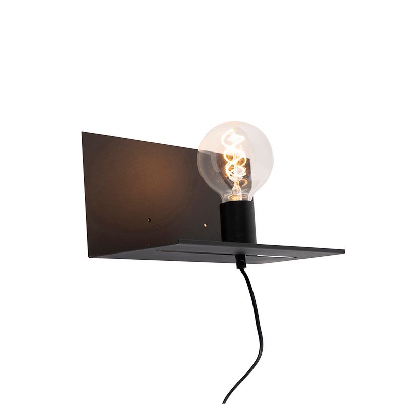 Moderne wandlamp zwart verstelbaar - Muro