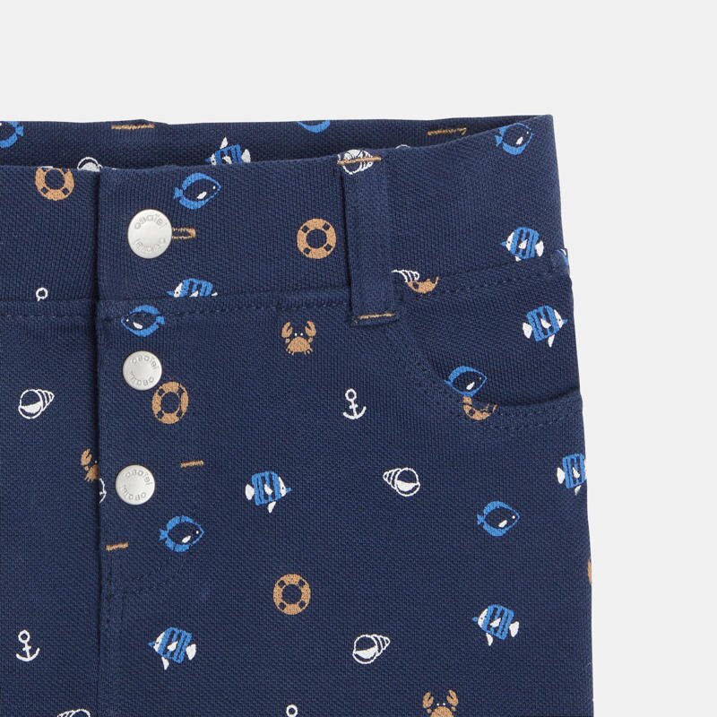 Short maille piquée univers marin bleu bébé garçon Bleu