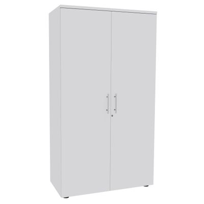 Armoire haute IDRA/DUAL - H180 x L80 x P47 - 2 portes - Corps blanc - Portes et dessus Blanc perle