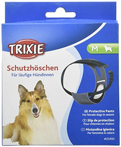 Calcinha para cachorro, tamanho M, 40-49 cm, preta