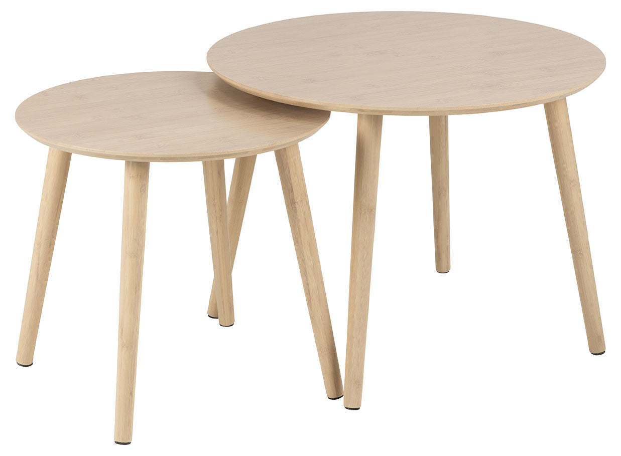 Tjalmo Salontafel - ø60/ø45cm - Bamboe - set van 2