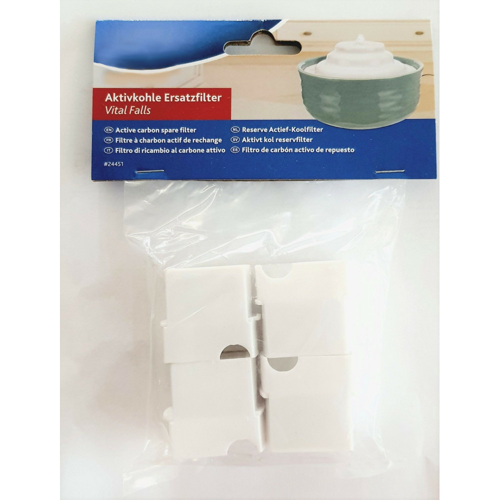 4 filtres de rechange au charbon actif pour fontaine a chat : 24450