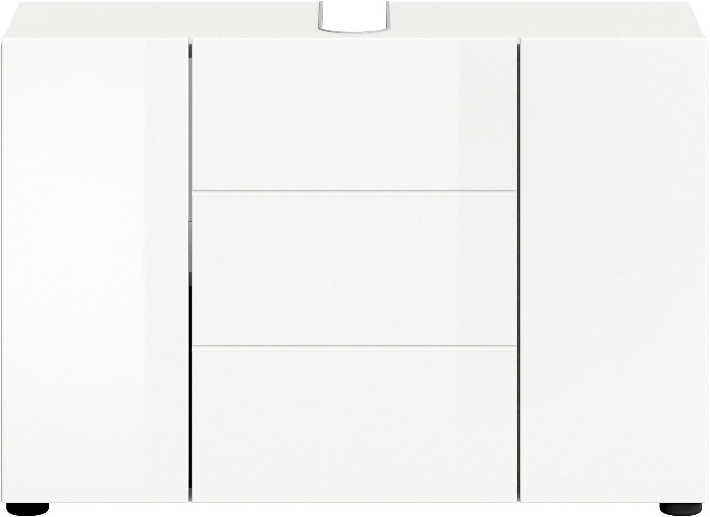 welltime Waschbeckenunterschrank »BIEL, TOPSELLER!, Breite 82 cm, 3 Türen, 2 Böden, mit Siphonausschnitt« 1 Stk. tlg. Badmöbel, Badschrank, Schrank, Unterschrank, Bad, Badezimmer