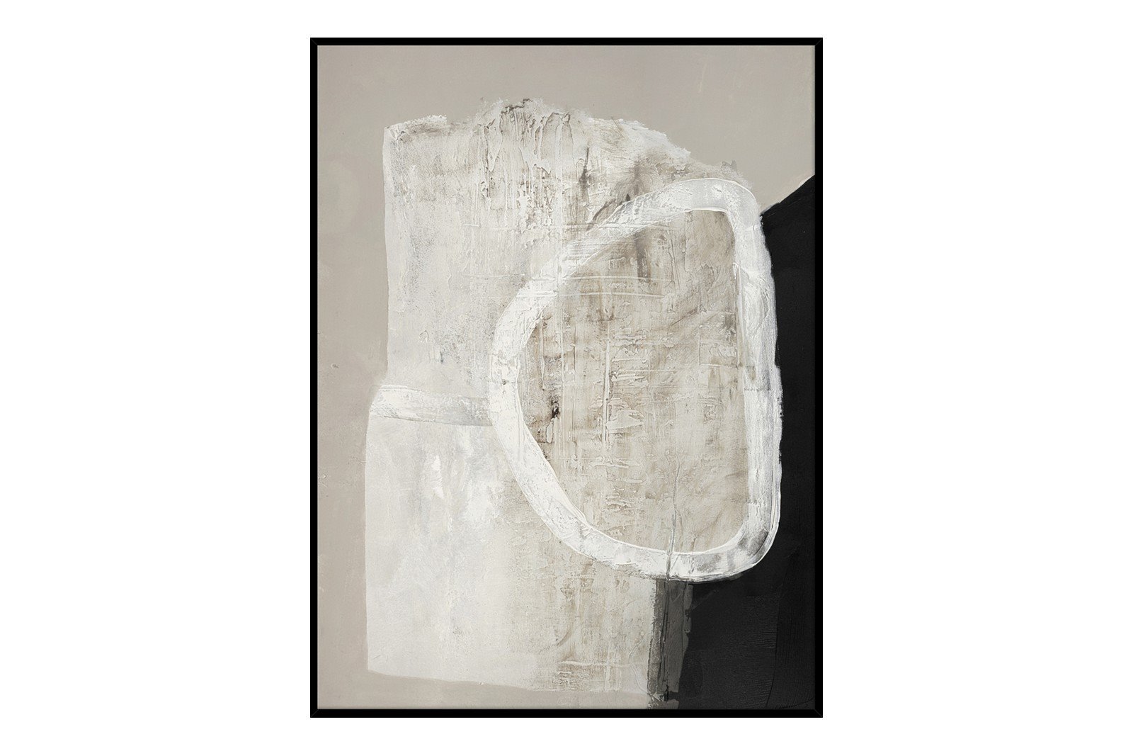 White Stone 90x120 cm Black Frame