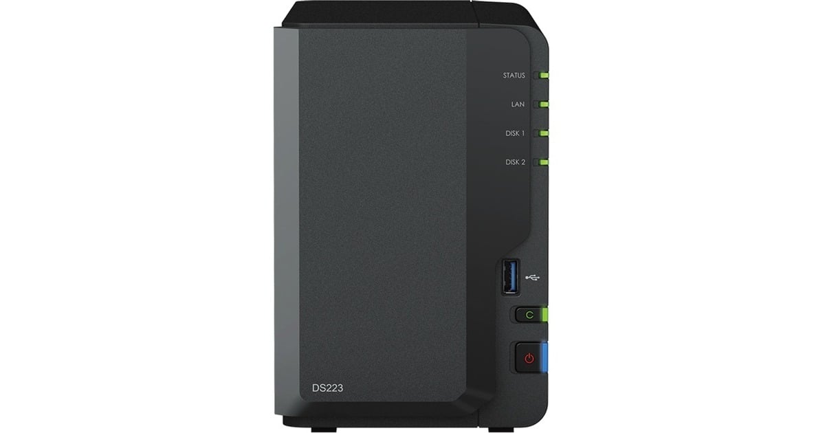 SynologyDiskStation DS223 incl. 2x Seagate IronWolf 4 TB harde schijf nas  (Zwart, 3x USB-A 3.2 (10 Gbit/s))