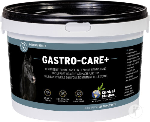 Global Medics Gastro-Care+ Complément Alimentaire Pour Chevaux Poudre Pot 1,2kg