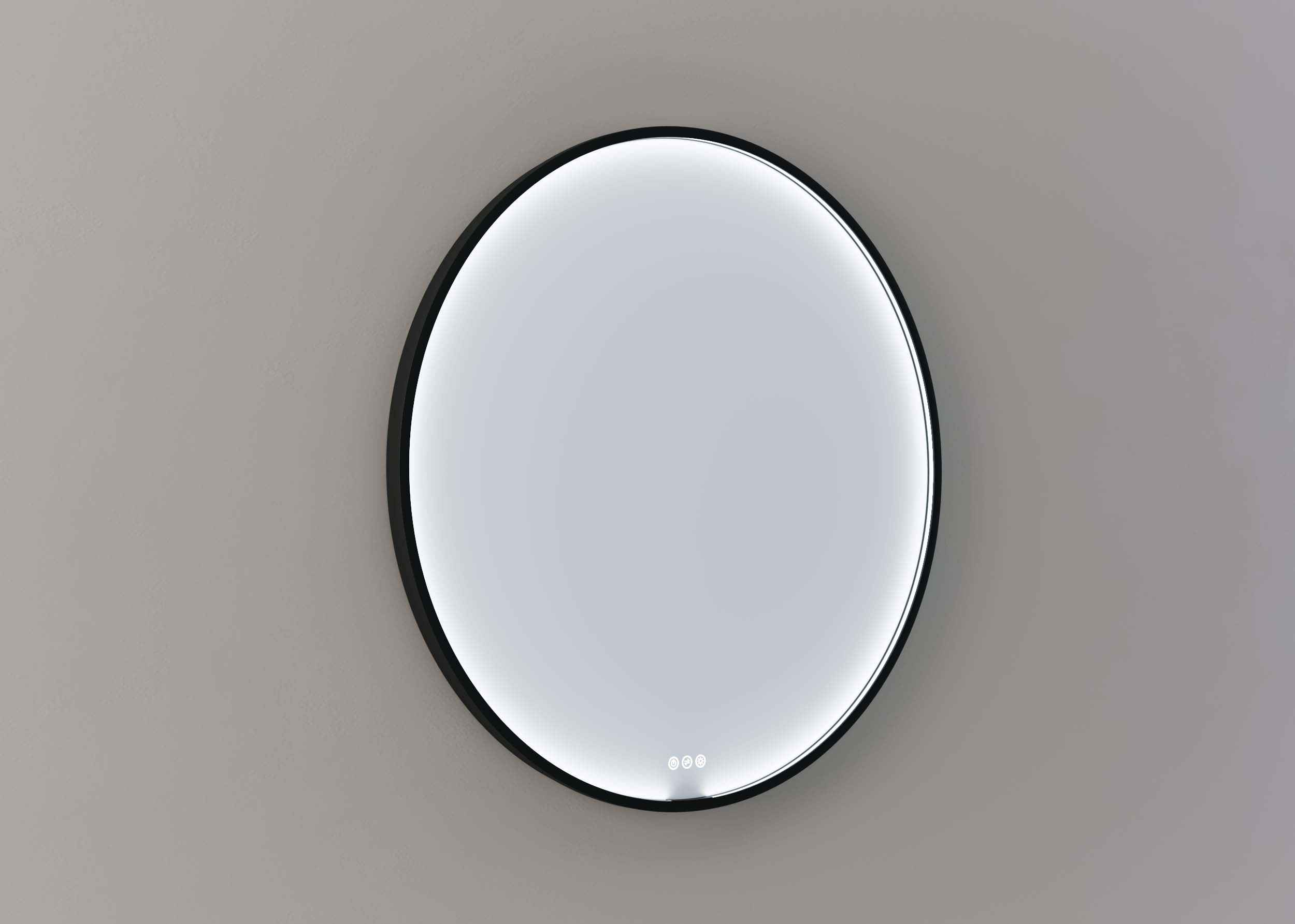 Thebalux M04 ronde spiegel 100cm met verlichting en verwarming mat zwart