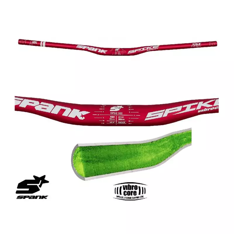 SPANK Cintre Spank SPIKE 800 Vibrocore, rise 15mm, rouge/blanc