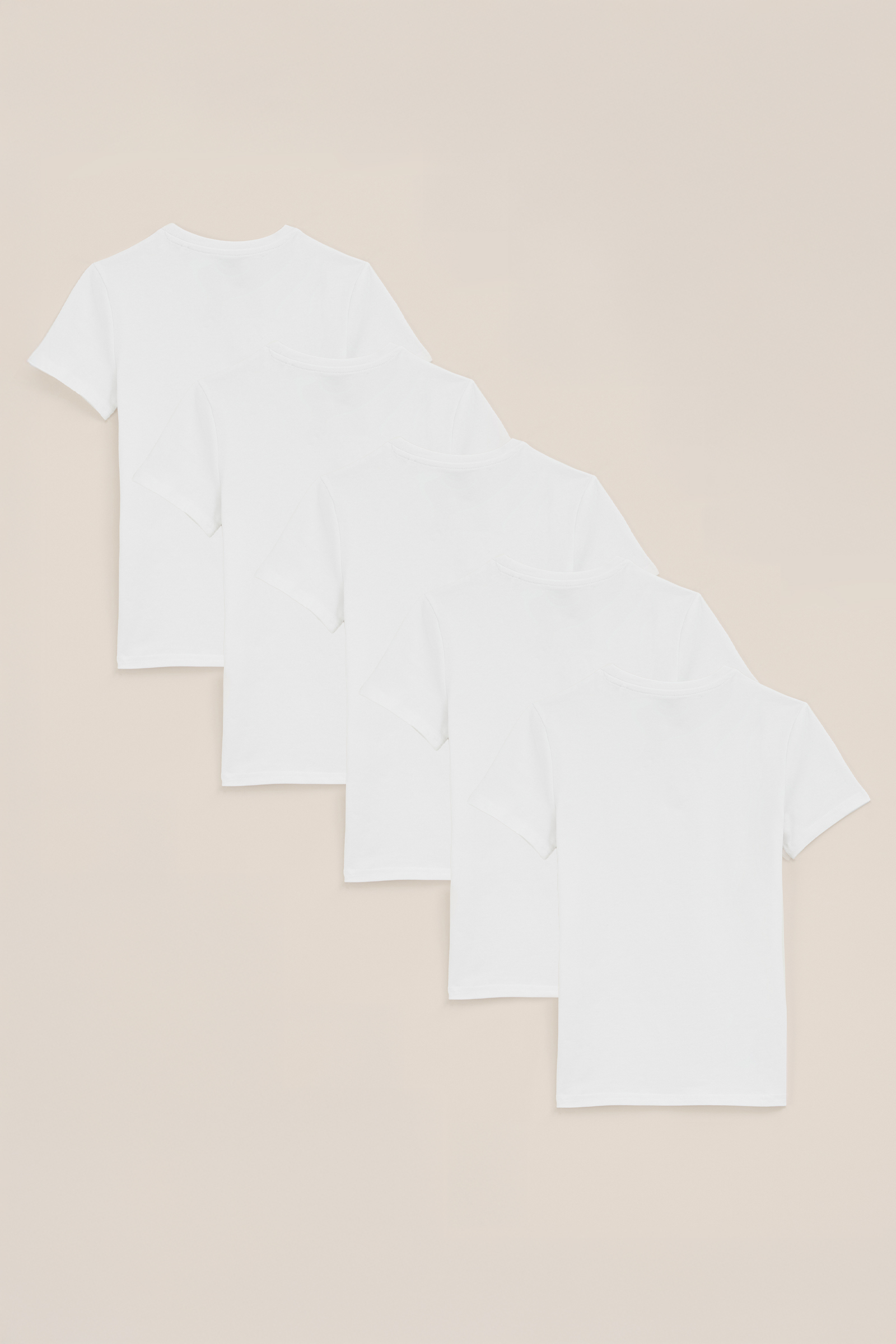 Jongens T-shirt, 5-pack WE Fashion Wit