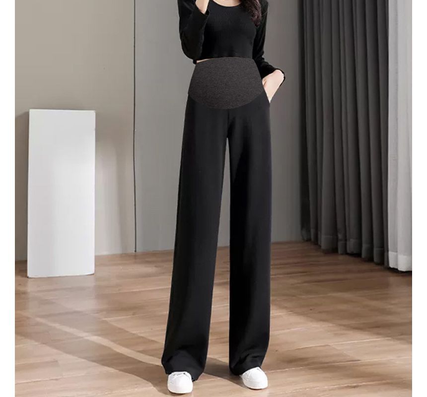 Levsayte - Zwangerschapsbroek met hoge taille en wijde pijpen