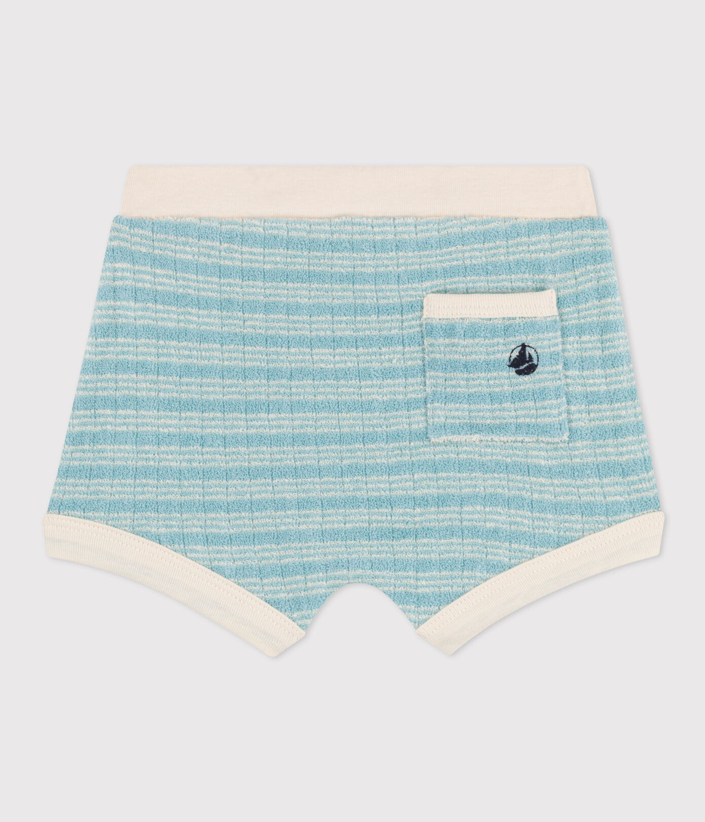 Short bébé en bouclette éponge rayée