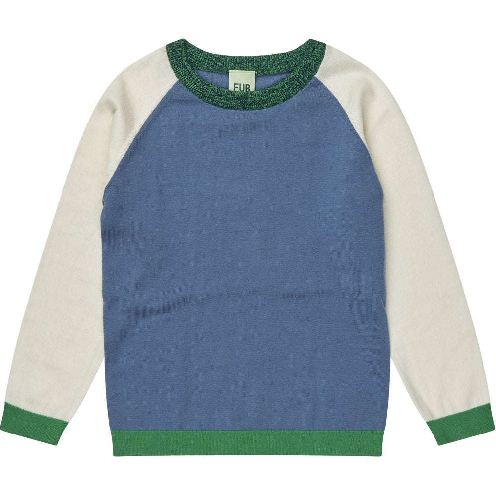 Køb FUB washed indigo Colour Block Bluse