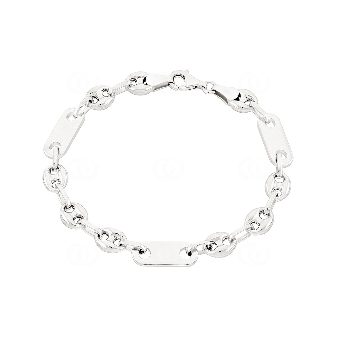 Schiffsankerarmband 3+1 925 Silber 6.5mm