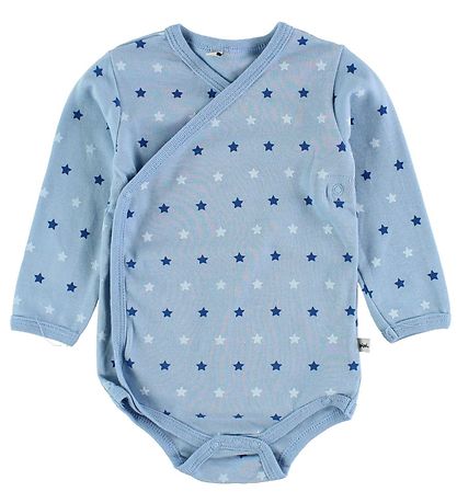 Pippi Baby Wickel-Bodys - 4er-Pack - Blau/Grau m. Print