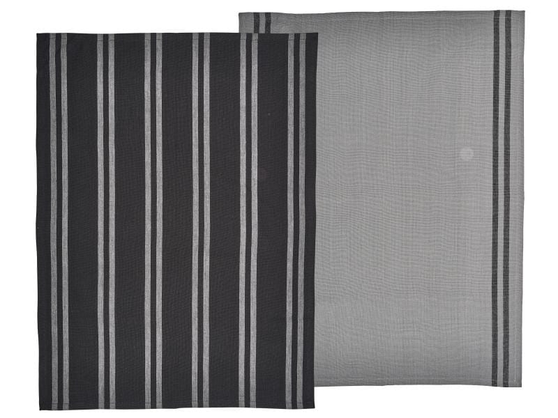 Södahl Geschirrtuch-Set Soft 2 Stück, Grau/Schwarz Geschirrtuch 2er-Set