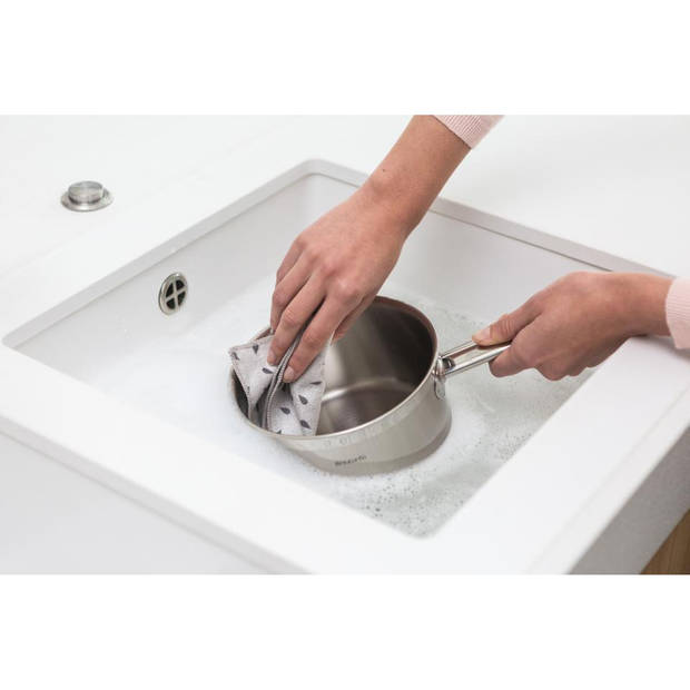 Brabantia Sink Side schoonmaakdoekjes microvezel 30 x 30 cm, set van 2 - Light Grey
