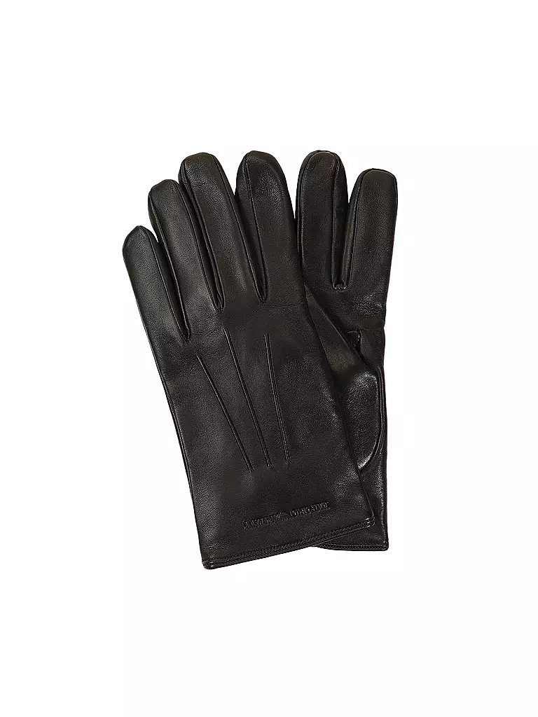 EMPORIO ARMANI Lederhandschuhe schwarz