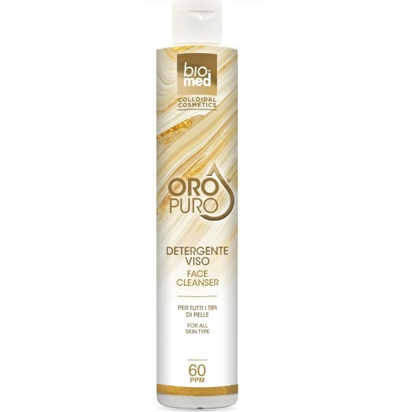 Nettoyant visage actif à l'or colloïdal 60 ppm Biomed Oro Puro - Flacon de 250 ml