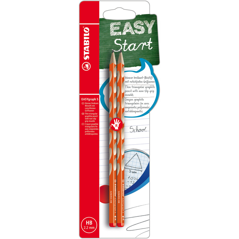 Stabilo Bleistift EASYgraph S, für Rechtshänder, 2 Stück, HB, orange