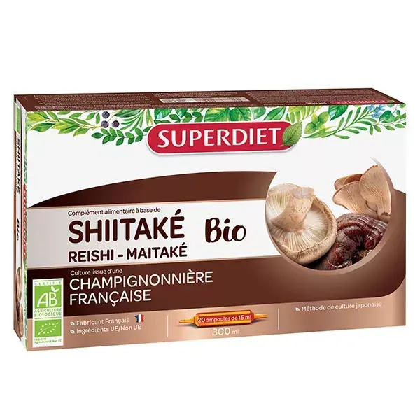 Superdiet Orgânico Shiitake Reishi Maitake 20 ampolas