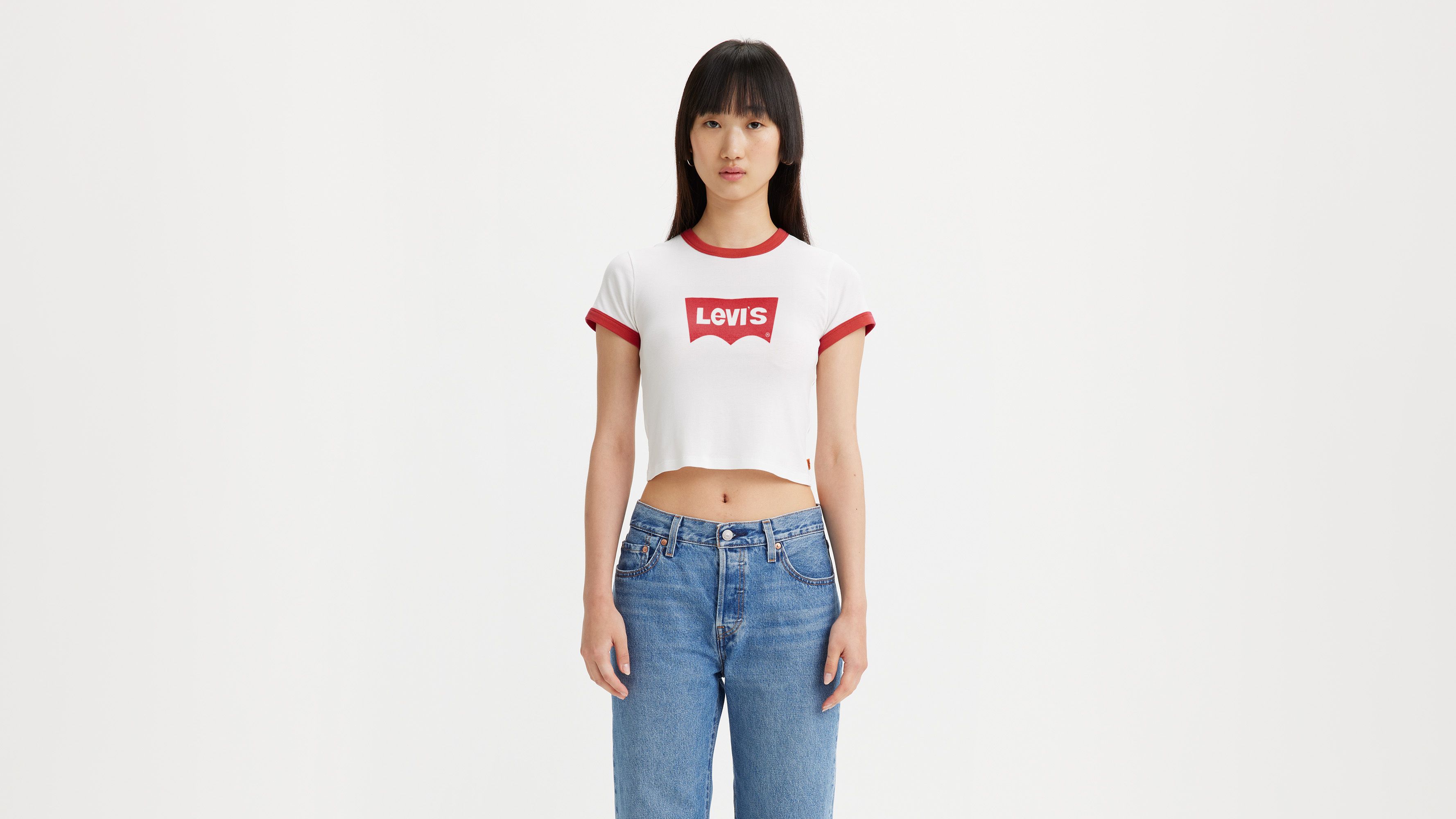 T-shirt graphique Ringer Mini - Wonky Batwing Cloud Dancer - Blanc