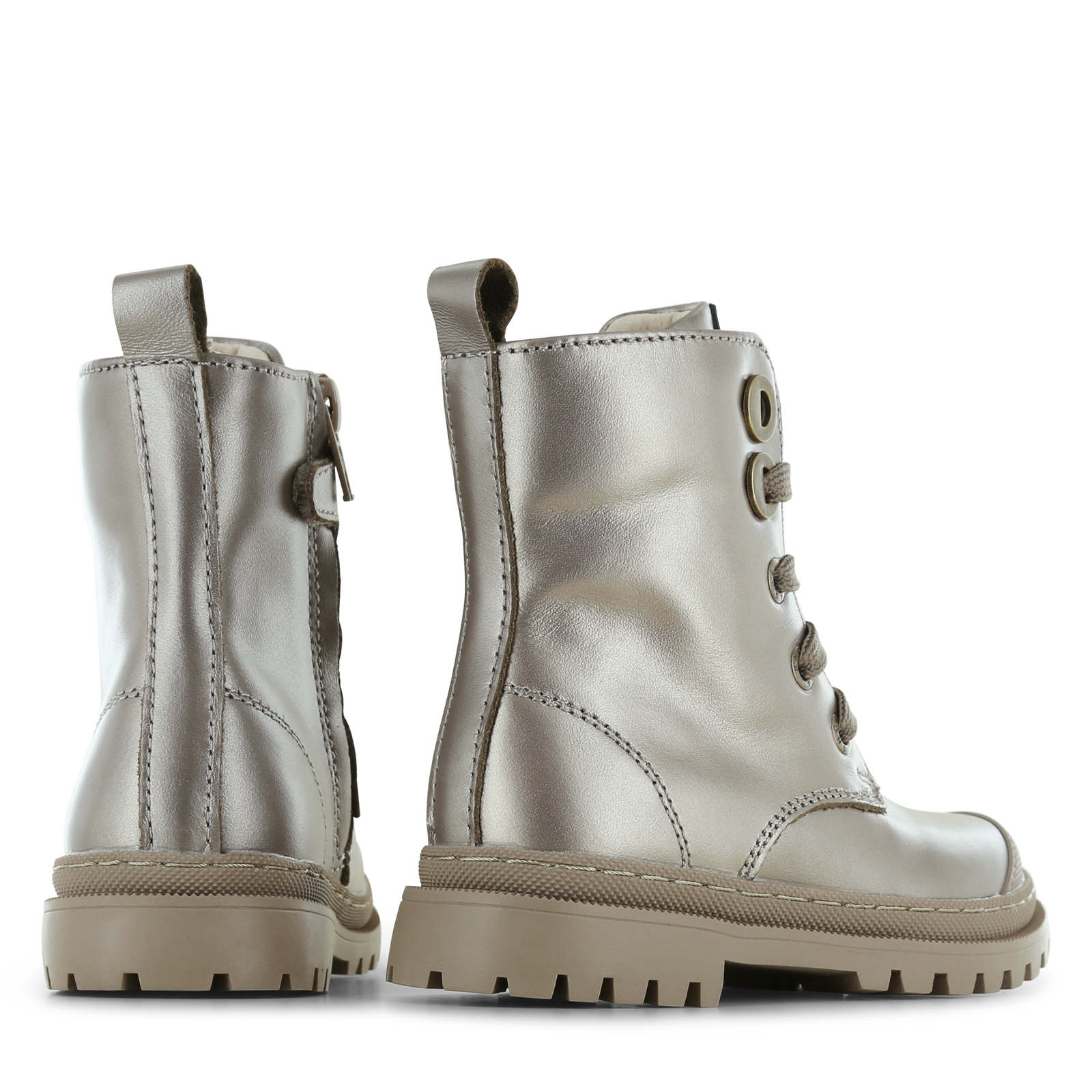 Shoesme metallic-gouden bikerboot Leer | Sale