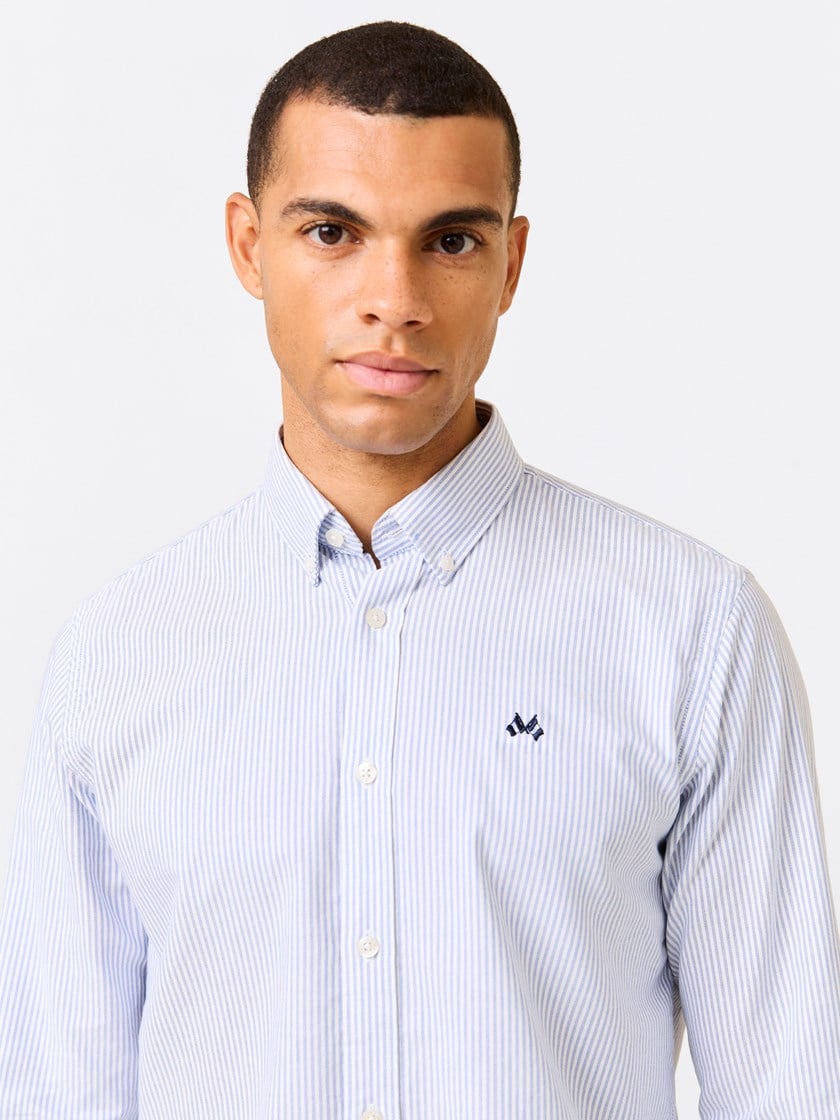 Oxford stripet skjorte Chambray Blue